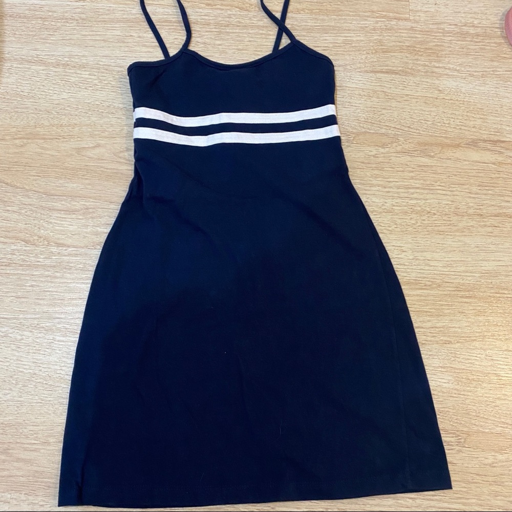 Brandy melville navy blue striped dress